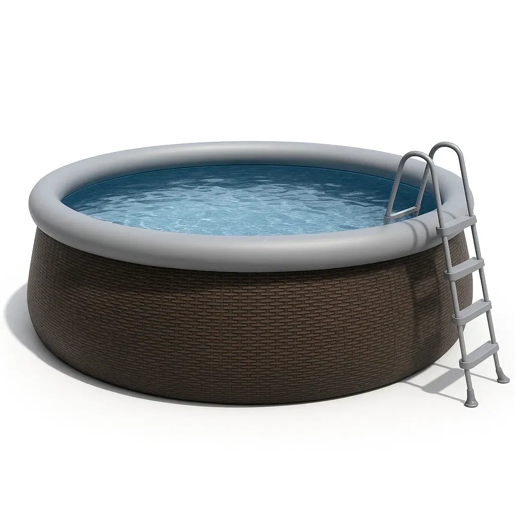 Piscine autoportée marron/gris 366x366x122 cm avec échelle avec filtre à cartouche HuYPORQjH7xF-Meuzen