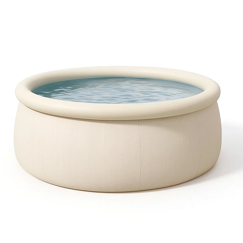 Piscine autoportée beige clair 300x300x76 cm avec échelle et filtre à cartouche LnbKIPIO72lG-Meuzen