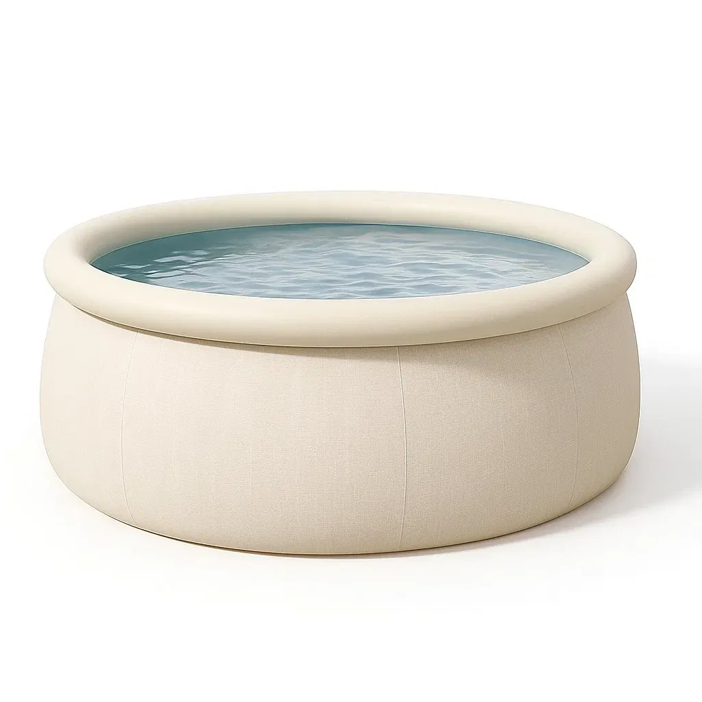 Piscine autoportée beige clair 300x300x76 cm avec échelle et filtre à cartouche LnbKIPIO72lG-Meuzen