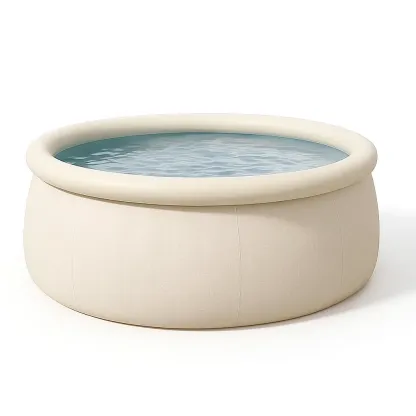 Piscine autoportée beige clair 300x300x76 cm avec échelle et filtre à cartouche LnbKIPIO72lG-Meuzen