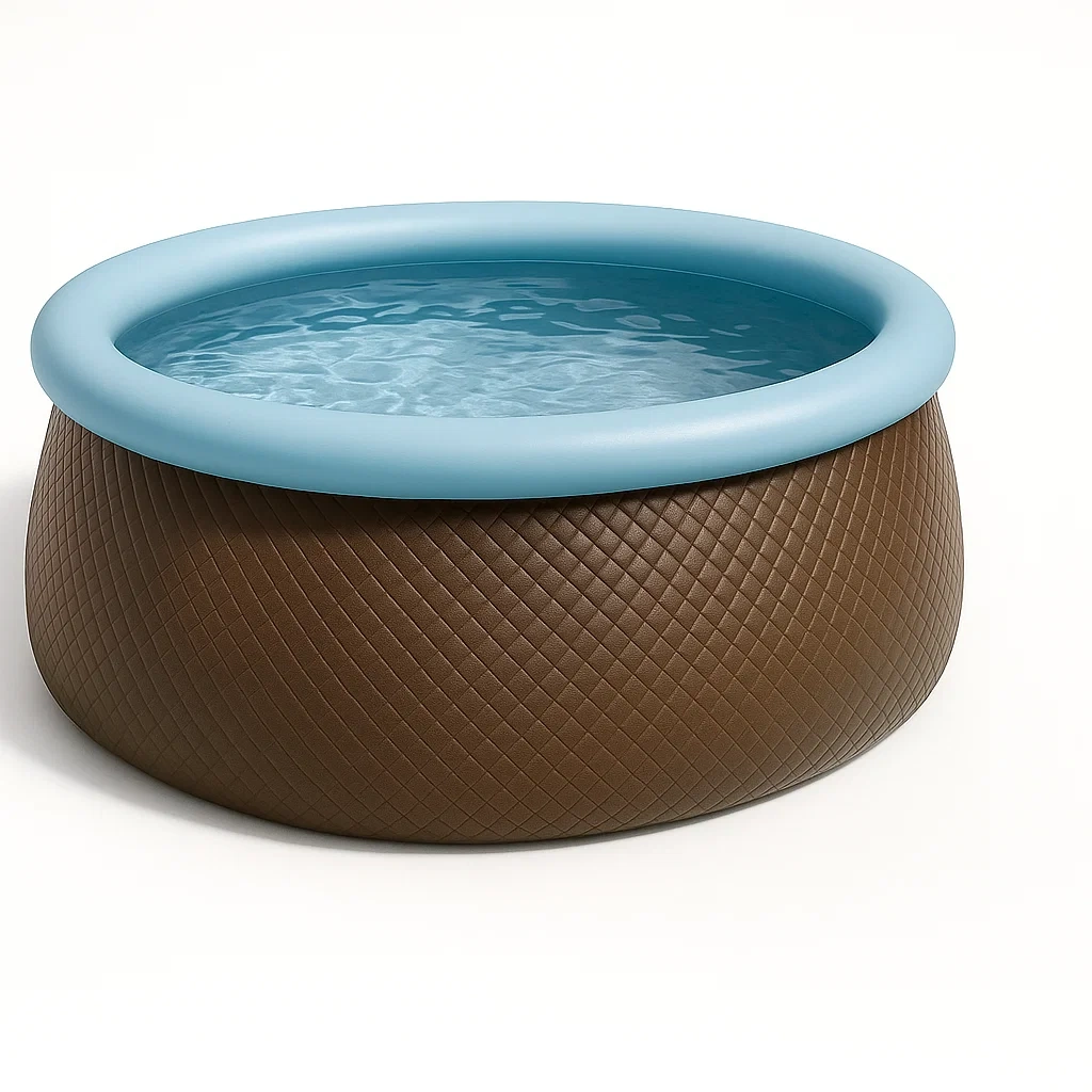 Piscine autoportée marron/bleu clair 300x300x76 cm avec échelle et filtre à cartouche taHccRMc84sX-Meuzen