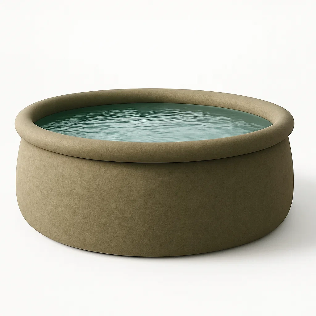 Piscine autoportée ronde avec échelle et filtre à cartouche vert olive foncé 305x305x76 cm mVAchWpy86zl-Meuzen