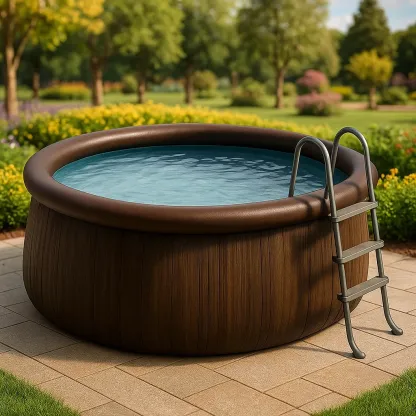 Piscine autoportée brun avec échelle et filtre à cartouche 400x400x122 cm QLczsVQt13xY-Meuzen