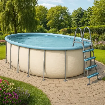 Piscine tubulaire ovale blanc/bleu clair 468x275x102 cm avec échelle et filtre JSsVVXo132Us-Meuzen