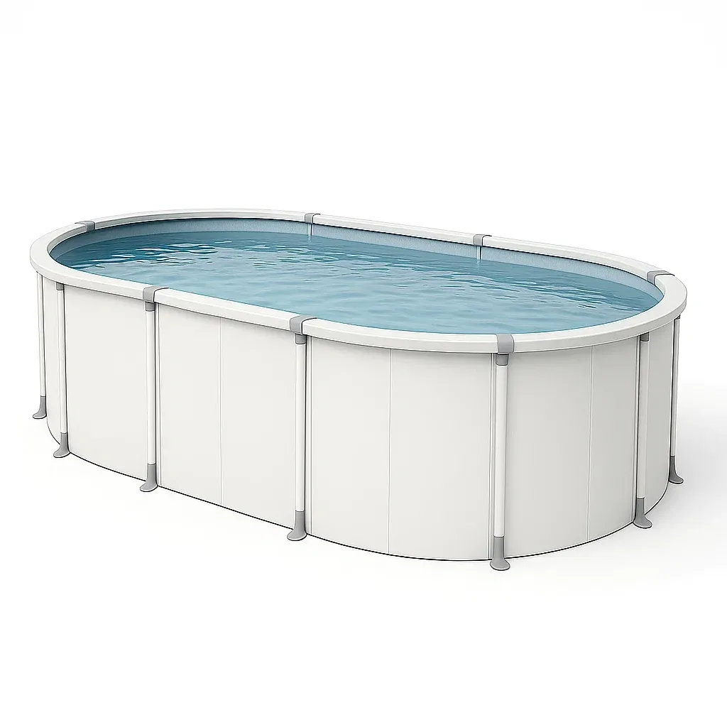 Piscine tubulaire ovale blanc 407x238x97 cm avec échelle et filtre DQzpLRt108Ti-Meuzen