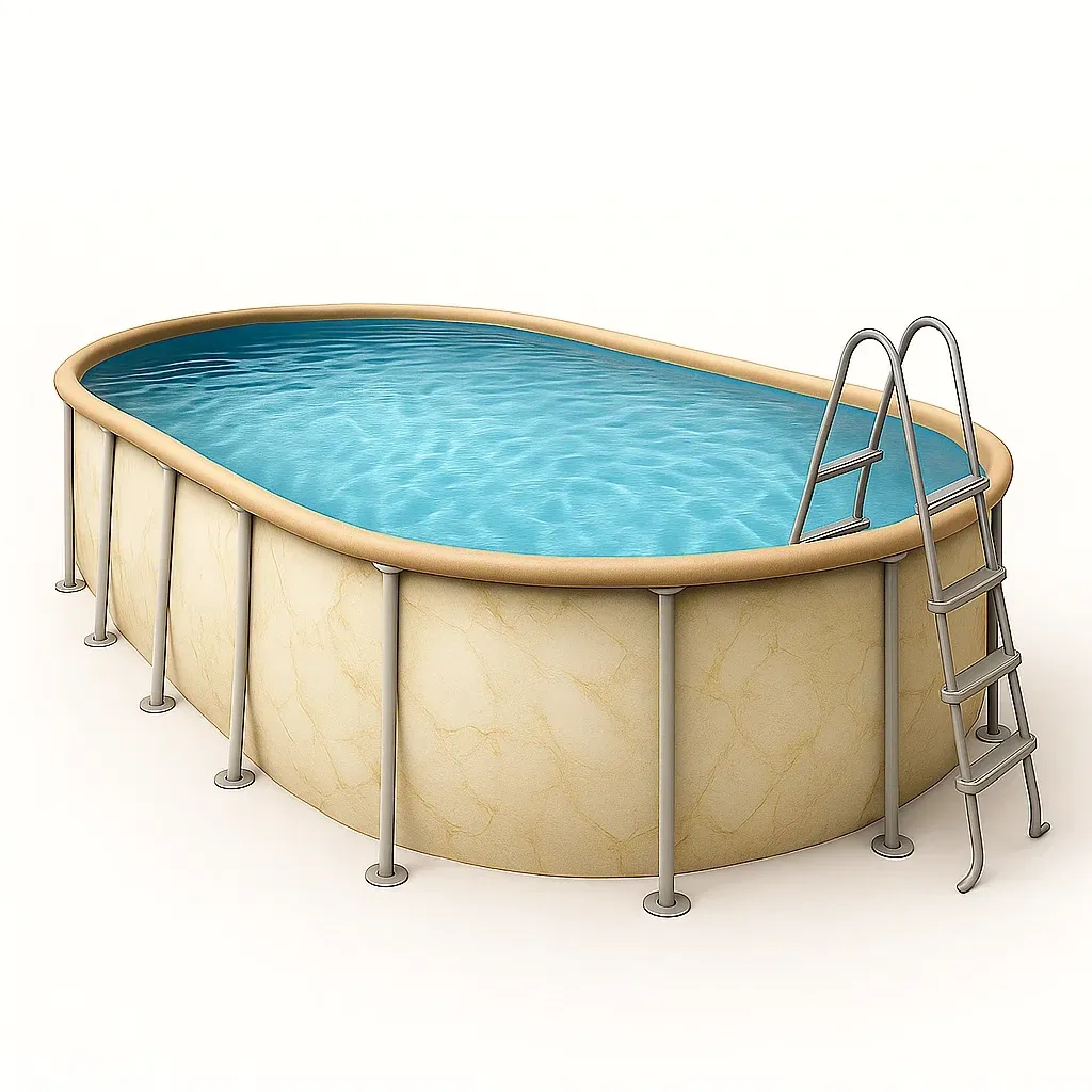Piscine tubulaire ovale beige 407x238x97 cm avec échelle et filtre InIjqMi114fY-Meuzen