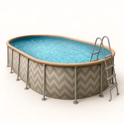 Piscine tubulaire ovale 407x238x97 cm, couleur beige / gris, avec échelle, avec filtre zWxkpNv116Uf-Meuzen
