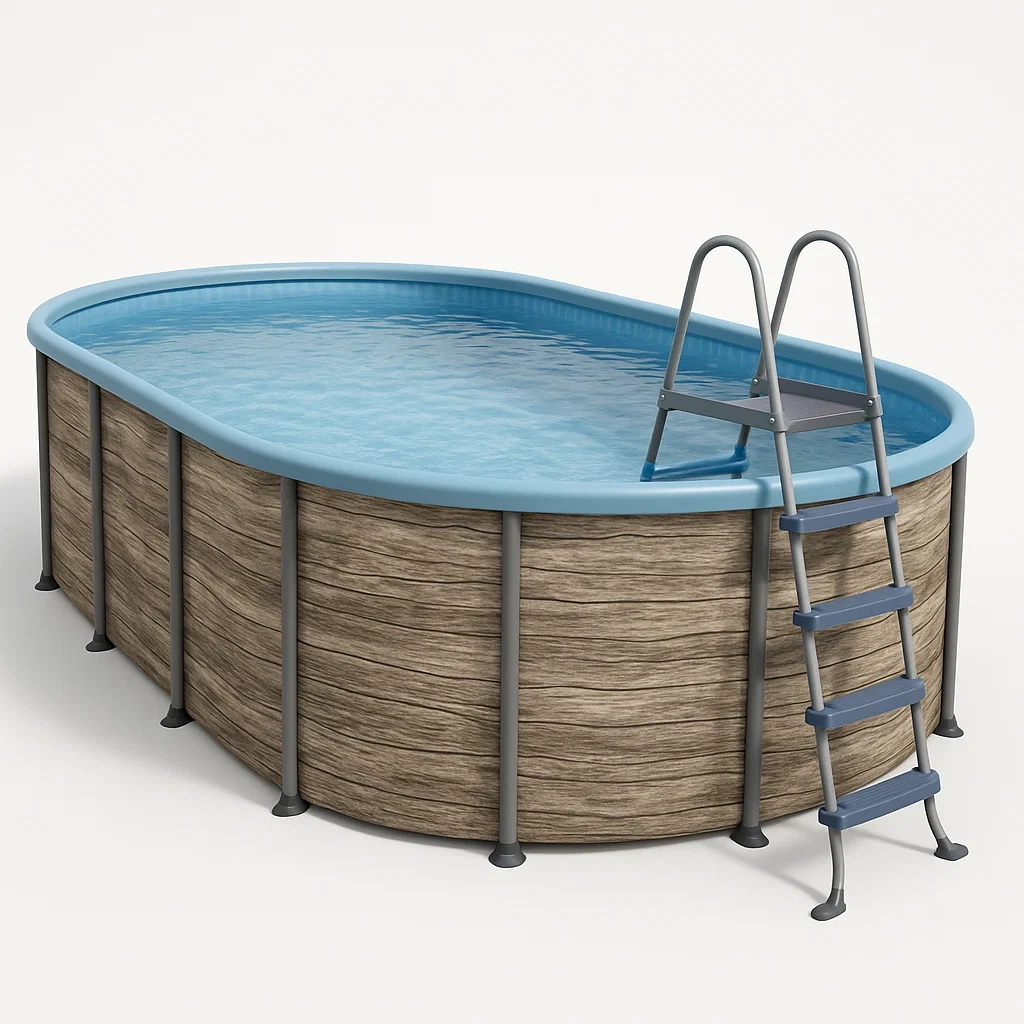 Piscine tubulaire ovale 468x275x102 cm Beige/bleu pjabqvH121nY-Meuzen