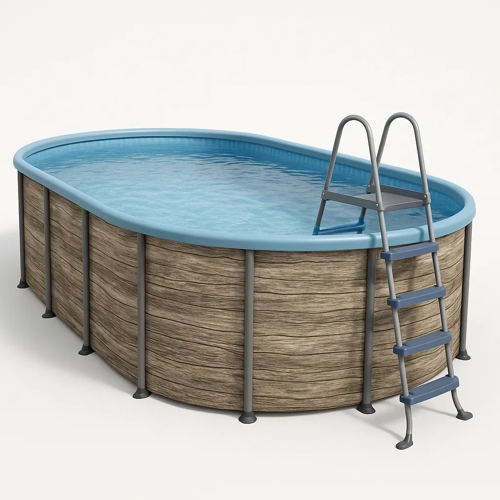 Piscine tubulaire ovale 468x275x102 cm Beige/bleu pjabqvH121nY-Meuzen