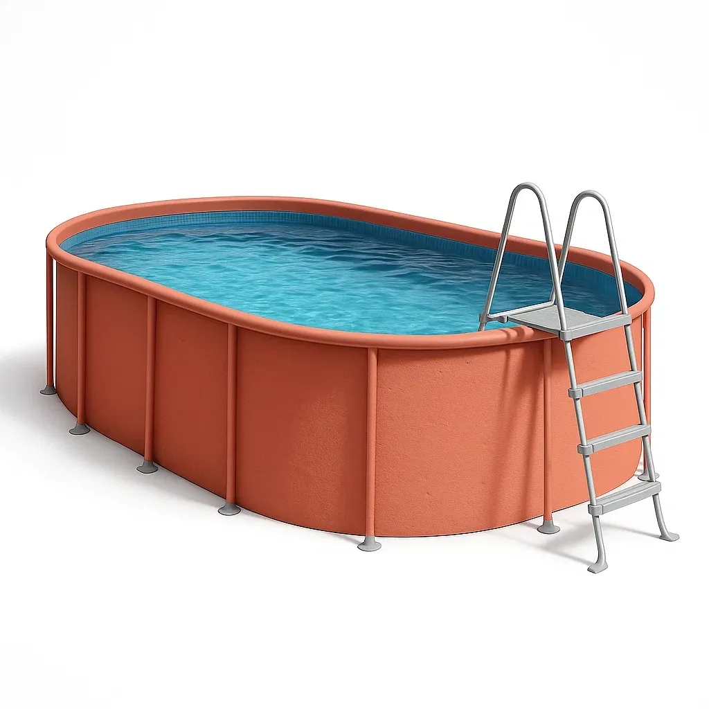 Piscine tubulaire ovale 468x275x102 cm, couleur Orange, avec échelle et filtre AhZGnoq127mk-Meuzen