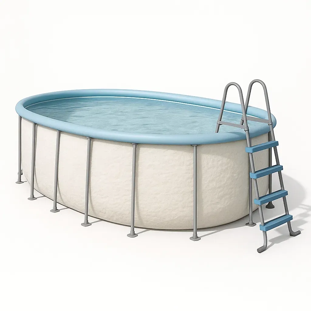 Piscine tubulaire ovale blanc/bleu clair 468x275x102 cm avec échelle et filtre JSsVVXo132Us-Meuzen