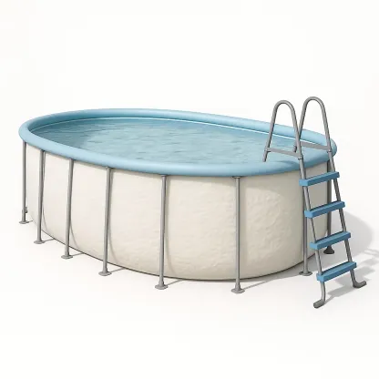 Piscine tubulaire ovale blanc/bleu clair 468x275x102 cm avec échelle et filtre JSsVVXo132Us-Meuzen