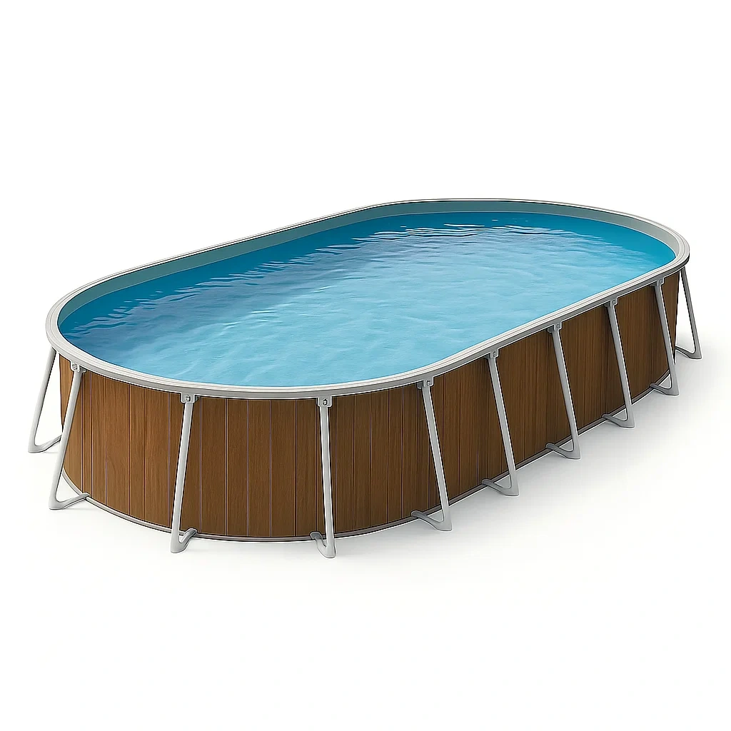 Piscine tubulaire ovale 468x275x102 cm couleur marron/blanc avec échelle et filtre nXXoLJA145xt-Meuzen