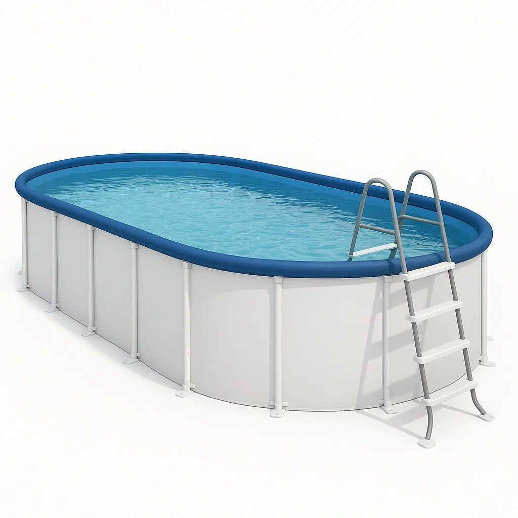 Piscine tubulaire ovale 407x238x97 cm bleu/blanc avec échelle avec filtre à cartouche HqStdVgd94gx-Meuzen