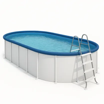 Piscine tubulaire ovale 407x238x97 cm bleu/blanc avec échelle avec filtre à cartouche HqStdVgd94gx-Meuzen