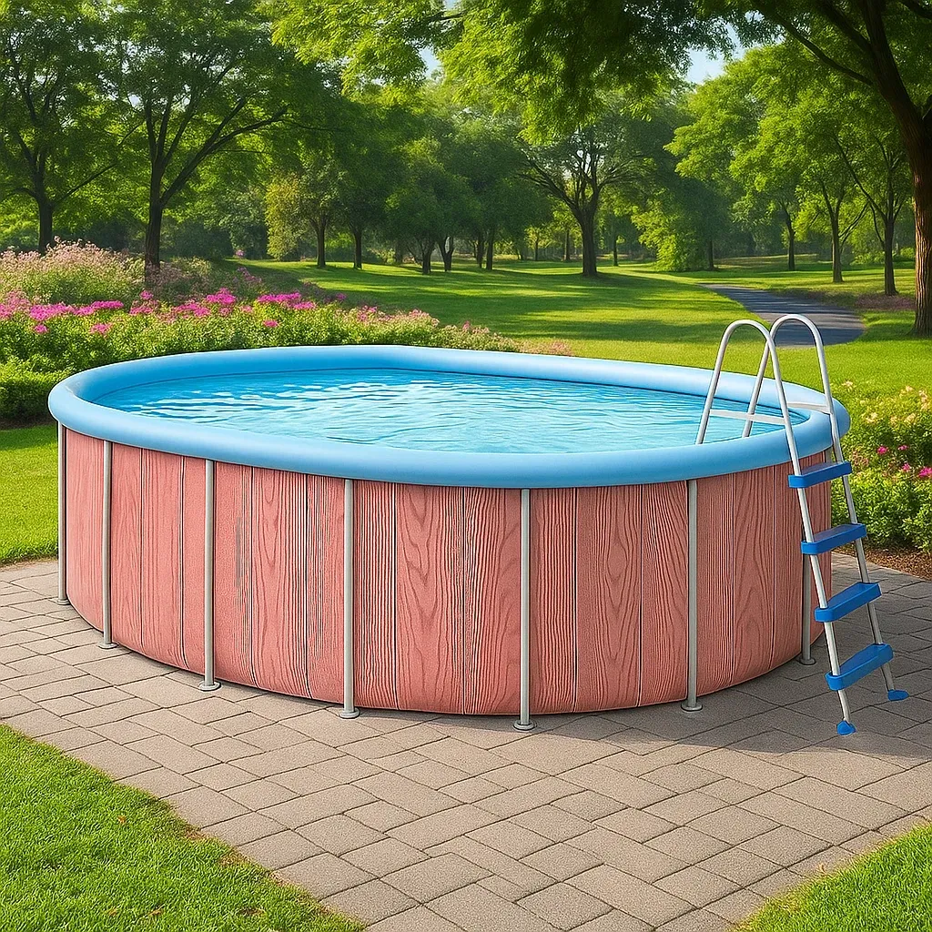 Piscine tubulaire ovale 407x238x97 cm avec échelle VPOtjUi103iv-Meuzen