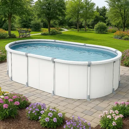 Piscine tubulaire ovale blanc 407x238x97 cm avec échelle et filtre DQzpLRt108Ti-Meuzen