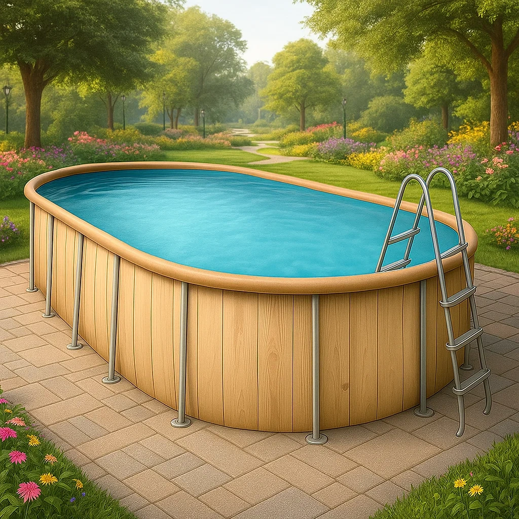 Piscine tubulaire ovale 407x238x97 cm Beige zhNdPbe115It-Meuzen