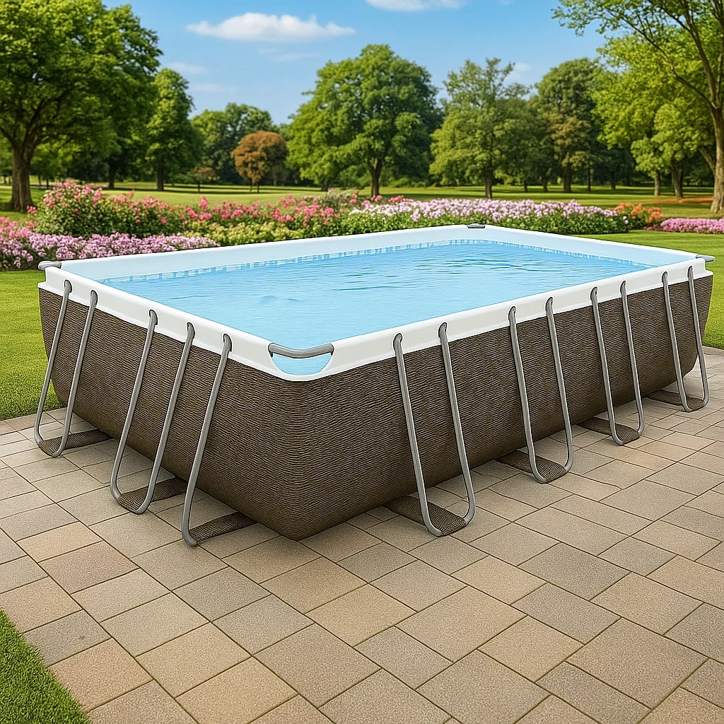 Piscine tubulaire rectangulaire 558x262xh116 cm marron/blanc avec échelle avec filtre wNqcSxa180Zn-Meuzen