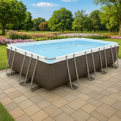 Piscine tubulaire rectangulaire 558x262xh116 cm marron/blanc avec échelle avec filtre wNqcSxa180Zn-Meuzen