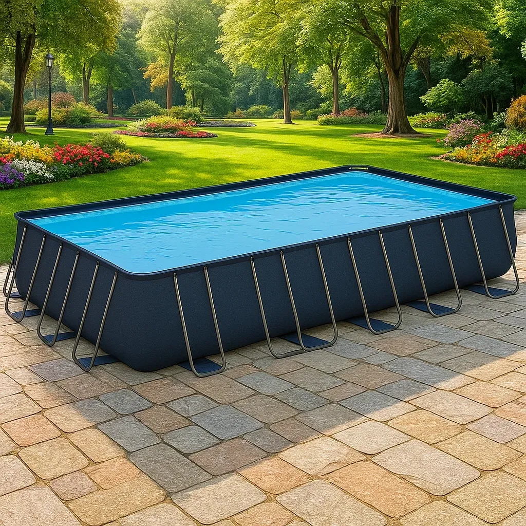 Piscine tubulaire rectangulaire 703x350x125 cm, couleur bleu marine, avec échelle, avec filtre smwGcdb191hR-Meuzen
