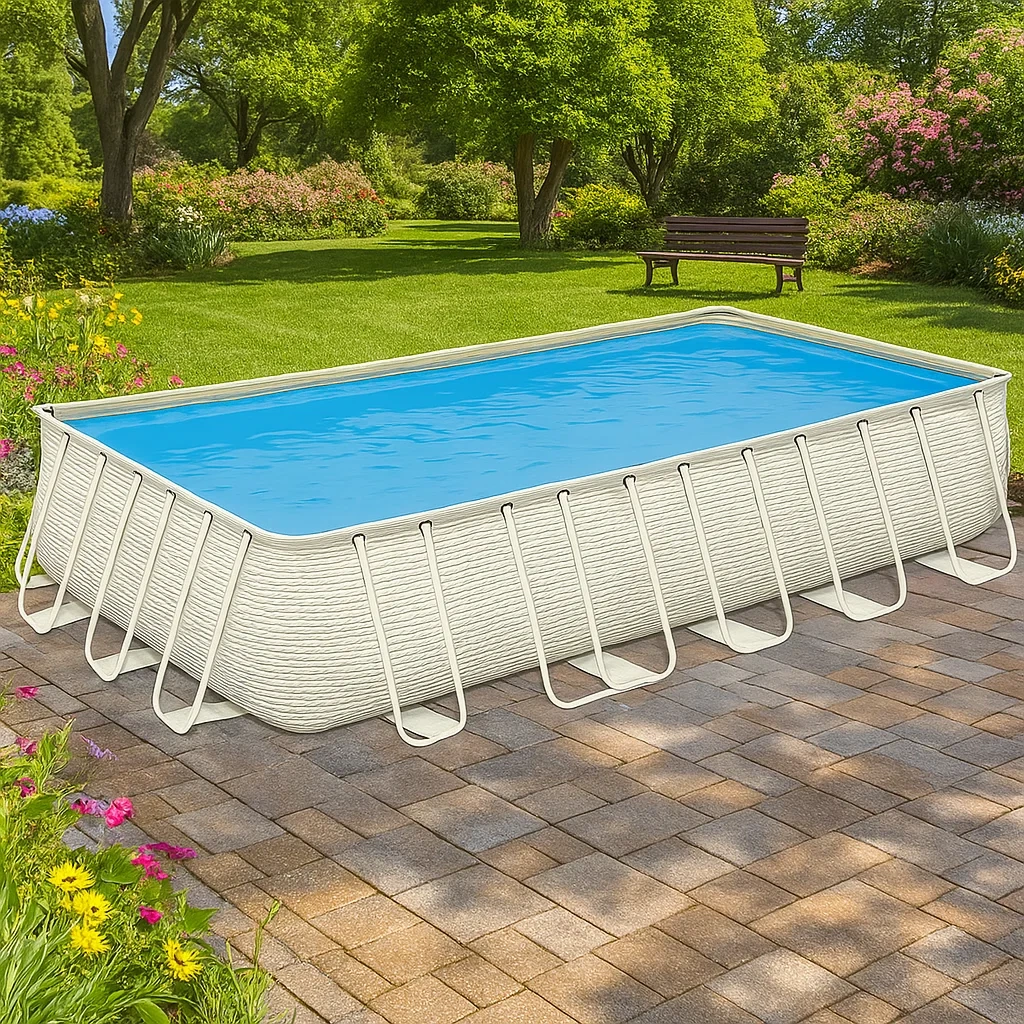 Piscine tubulaire rectangulaire 703x350x125 cm, couleur blanc avec échelle et filtre YheibqO208oE-Meuzen