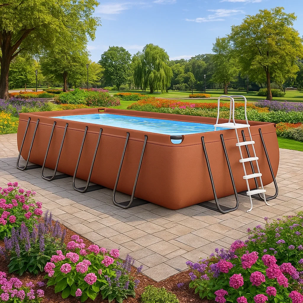 Piscine tubulaire rectangulaire 703x350xh125 cm rouille/noir avec échelle avec filtre nIfkpDD210tM-Meuzen