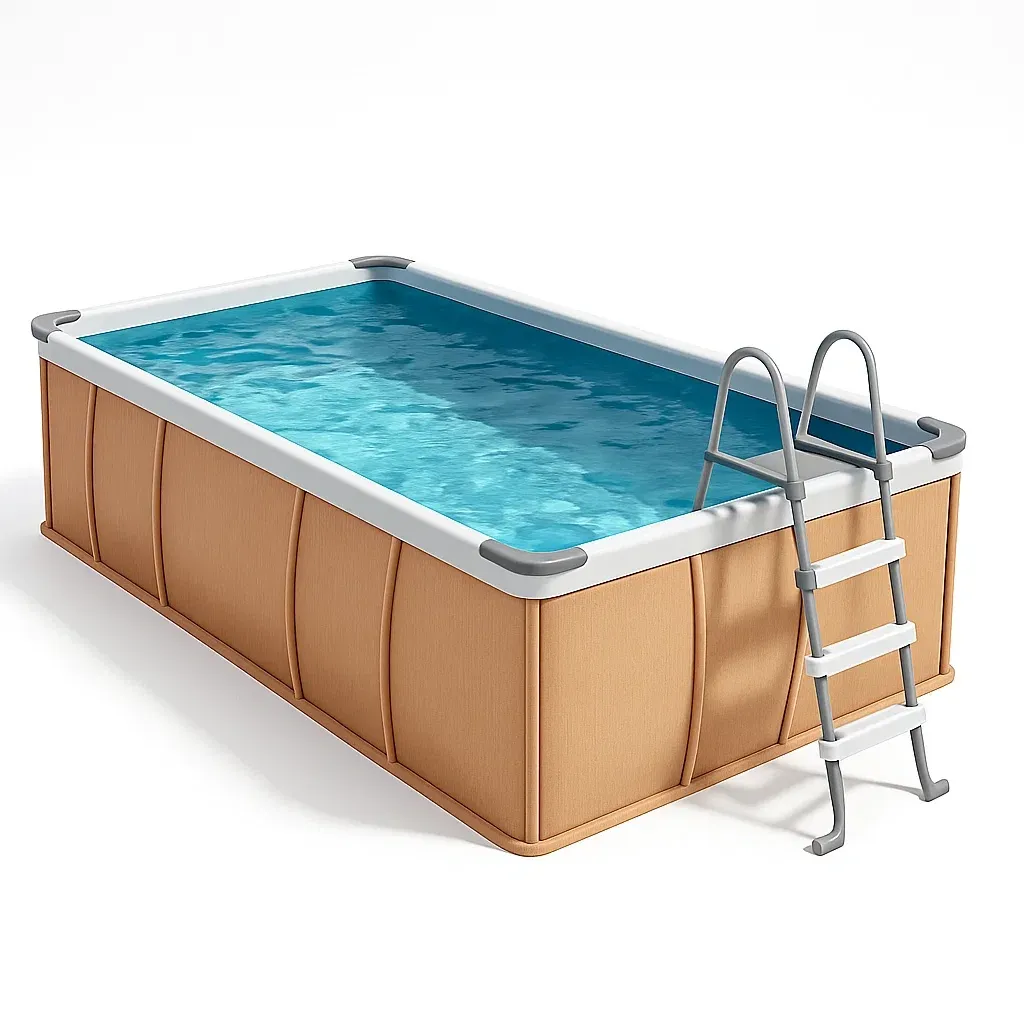 Piscine tubulaire rectangulaire 390x197x97 cm beige/blanc avec échelle et filtre vbsccRQ160Ji-Meuzen