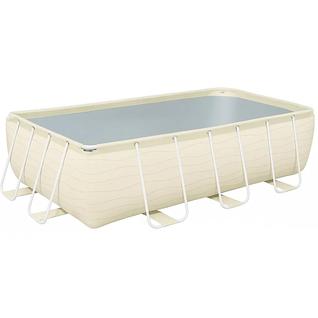 Piscine tubulaire rectangulaire 390x197x97 cm beige avec échelle et filtre yczpRdH165bZ-Meuzen
