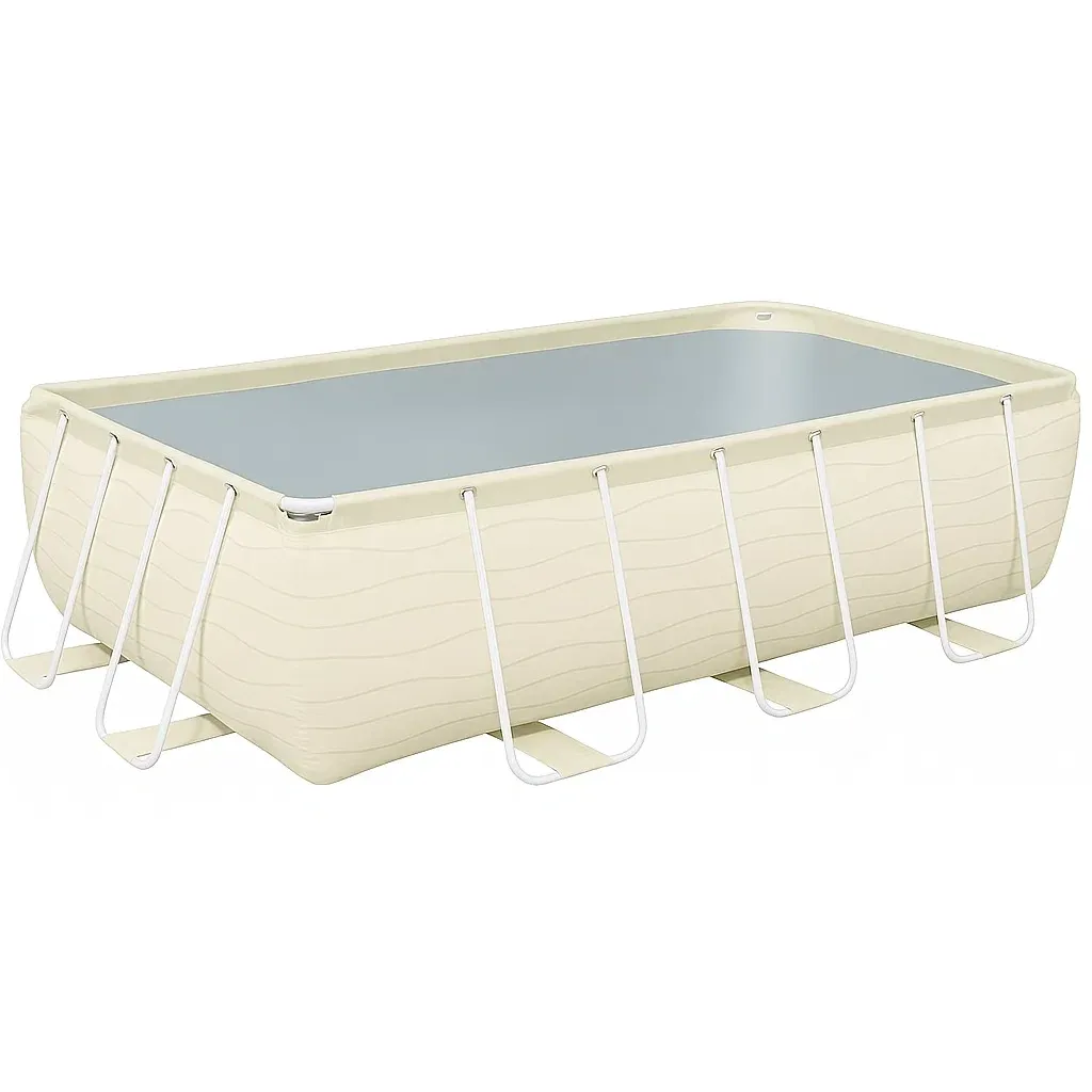 Piscine tubulaire rectangulaire 390x197x97 cm beige avec échelle et filtre yczpRdH165bZ-Meuzen