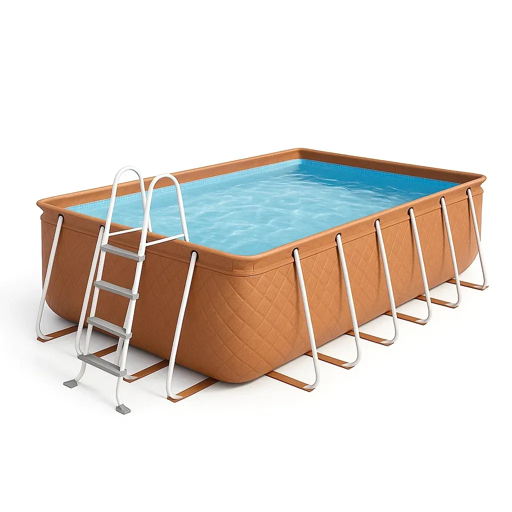 Piscine tubulaire rectangulaire 558x262x116 cm beige avec échelle et filtre tXlqbZn166Oi-Meuzen