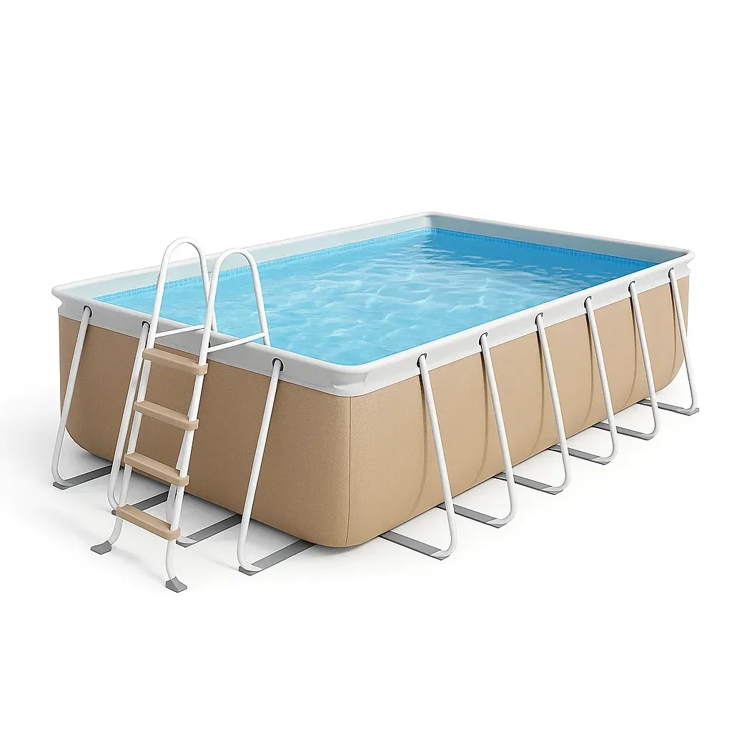 Piscine tubulaire rectangulaire 558x262xh116 cm beige/blanc avec échelle avec filtre HjrtGWu168Lm-Meuzen