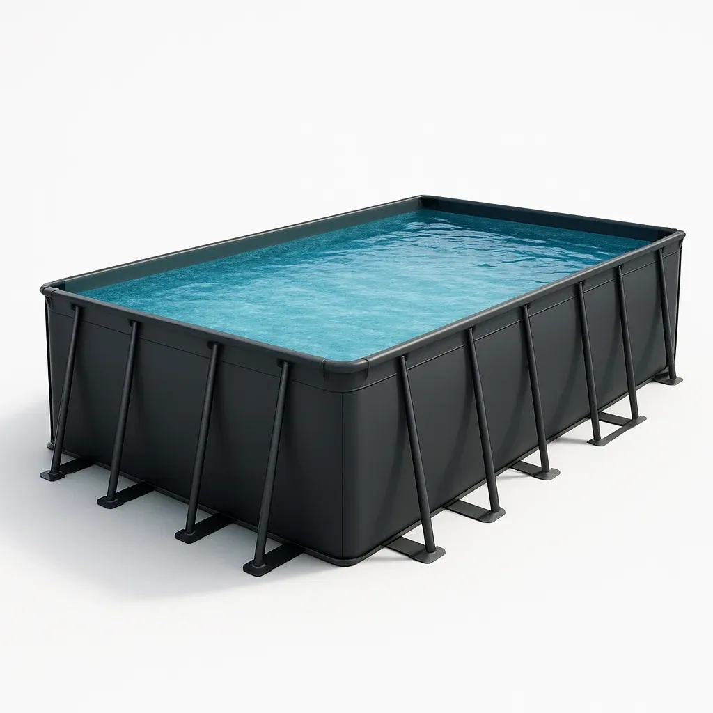 Piscine tubulaire rectangulaire noir 558x262xh116 cm avec échelle et filtre à sable dNuvnyr170oO-Meuzen