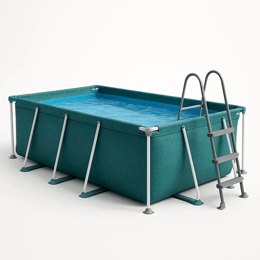 Piscine tubulaire rectangulaire 558x262x116 cm bleu paon avec échelle et filtre XiUeqwS171mA-Meuzen