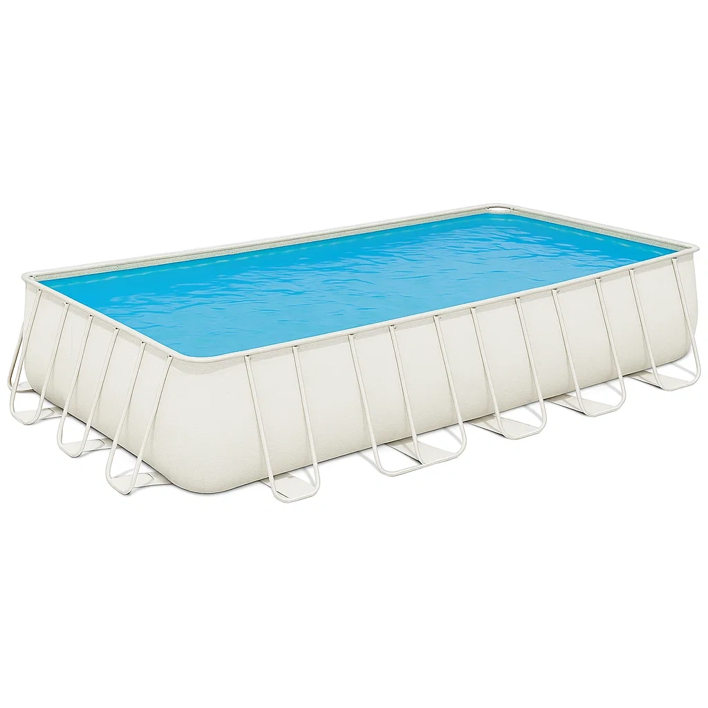 Piscine tubulaire rectangulaire 558x262x116 cm, couleur blanc, avec échelle, avec filtre SVNRVmG179Cv-Meuzen