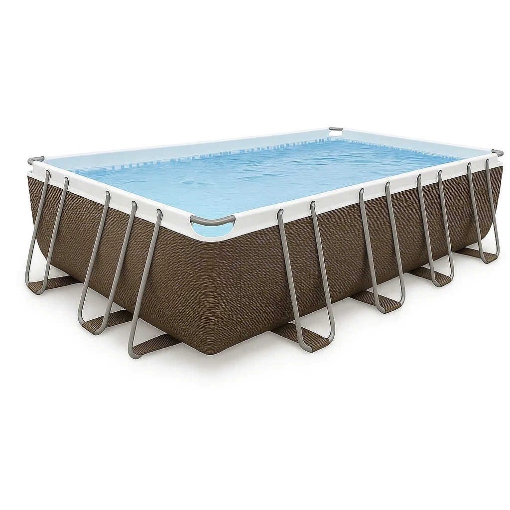 Piscine tubulaire rectangulaire 558x262xh116 cm marron/blanc avec échelle avec filtre wNqcSxa180Zn-Meuzen