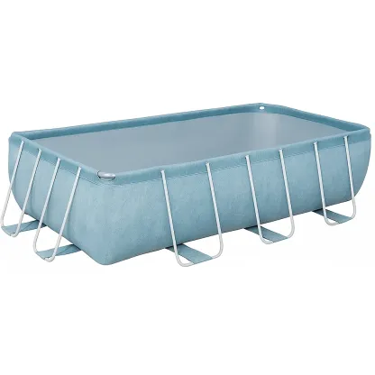 Piscine tubulaire rectangulaire 558x262xh116 cm bleu clair/blanc avec échelle avec filtre mabMWku186sO-Meuzen