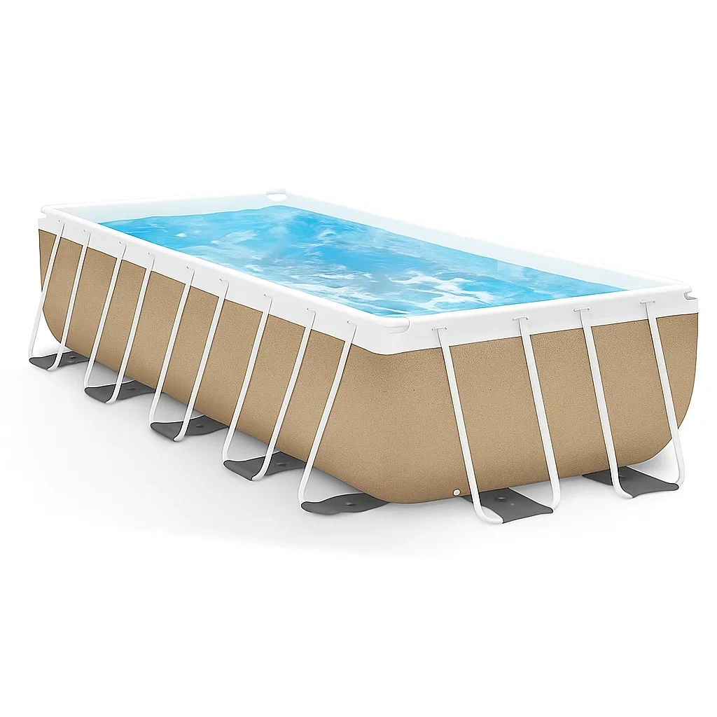 Piscine tubulaire rectangulaire 558x262xh116 cm beige/blanc avec échelle avec filtre à cartouche fMTwSlv187uZ-Meuzen