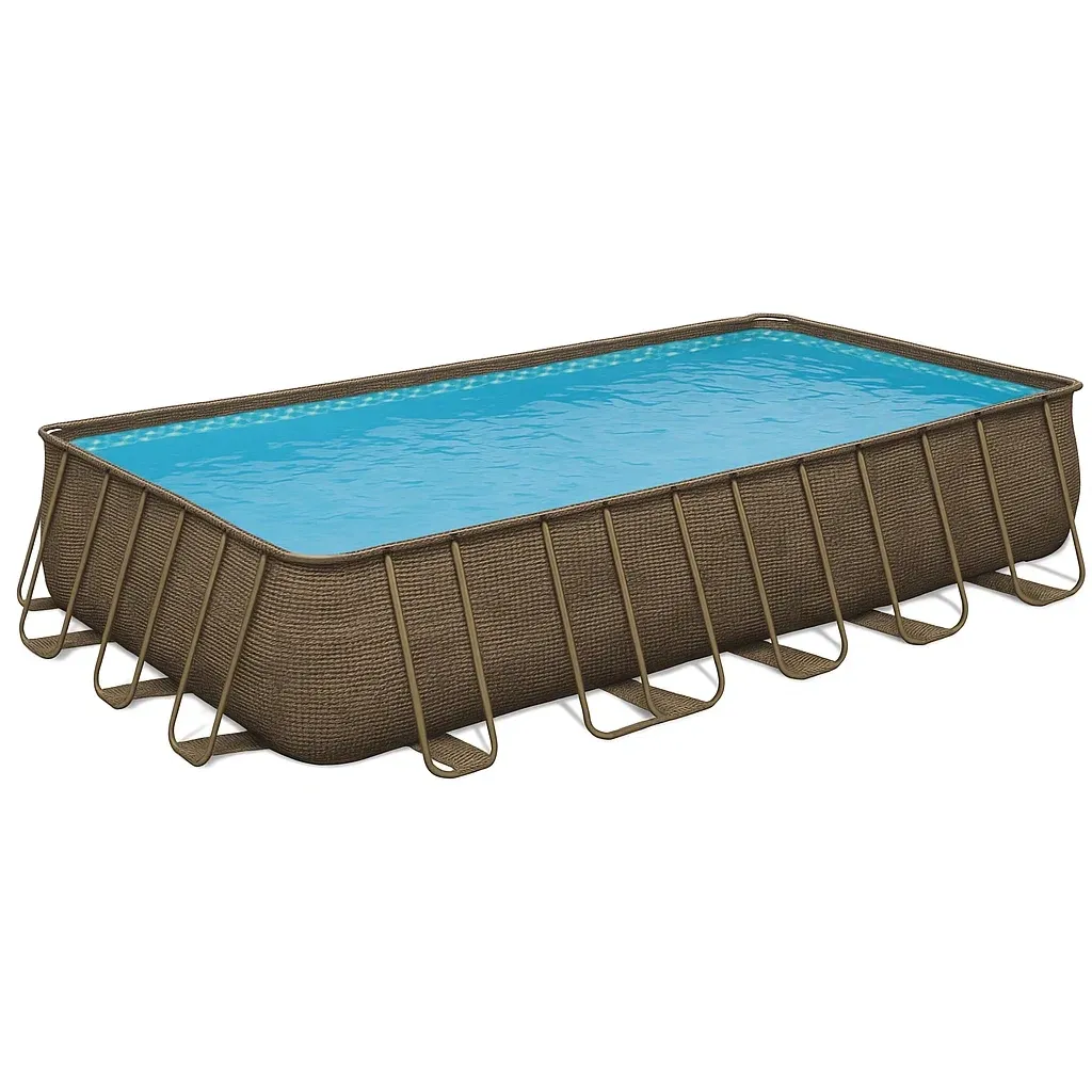Piscine tubulaire rectangulaire marron foncé 558x262xh116 cm avec échelle et filtre à sable YcNWzaL188WV-Meuzen