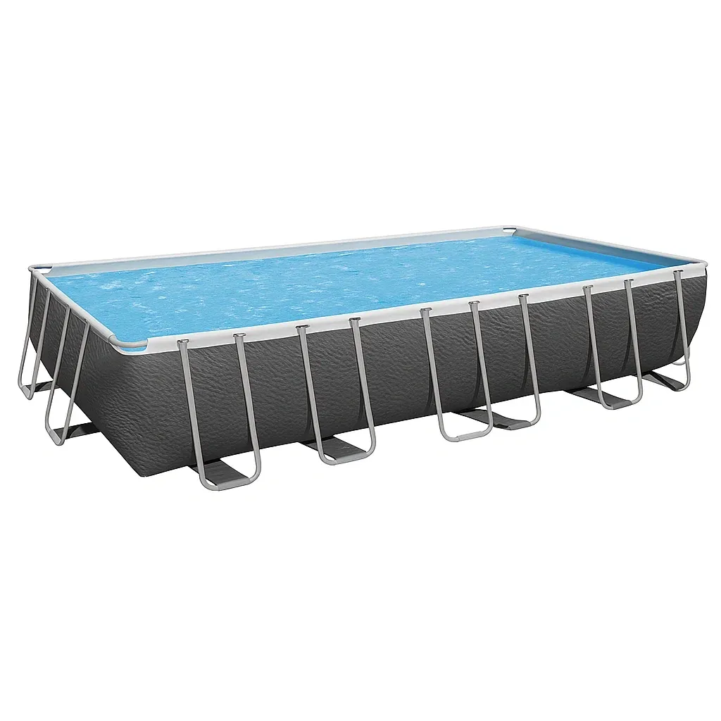 Piscine tubulaire rectangulaire 558x262x116 cm gris foncé/blanc avec échelle et filtre WqkUrLV189Gy-Meuzen