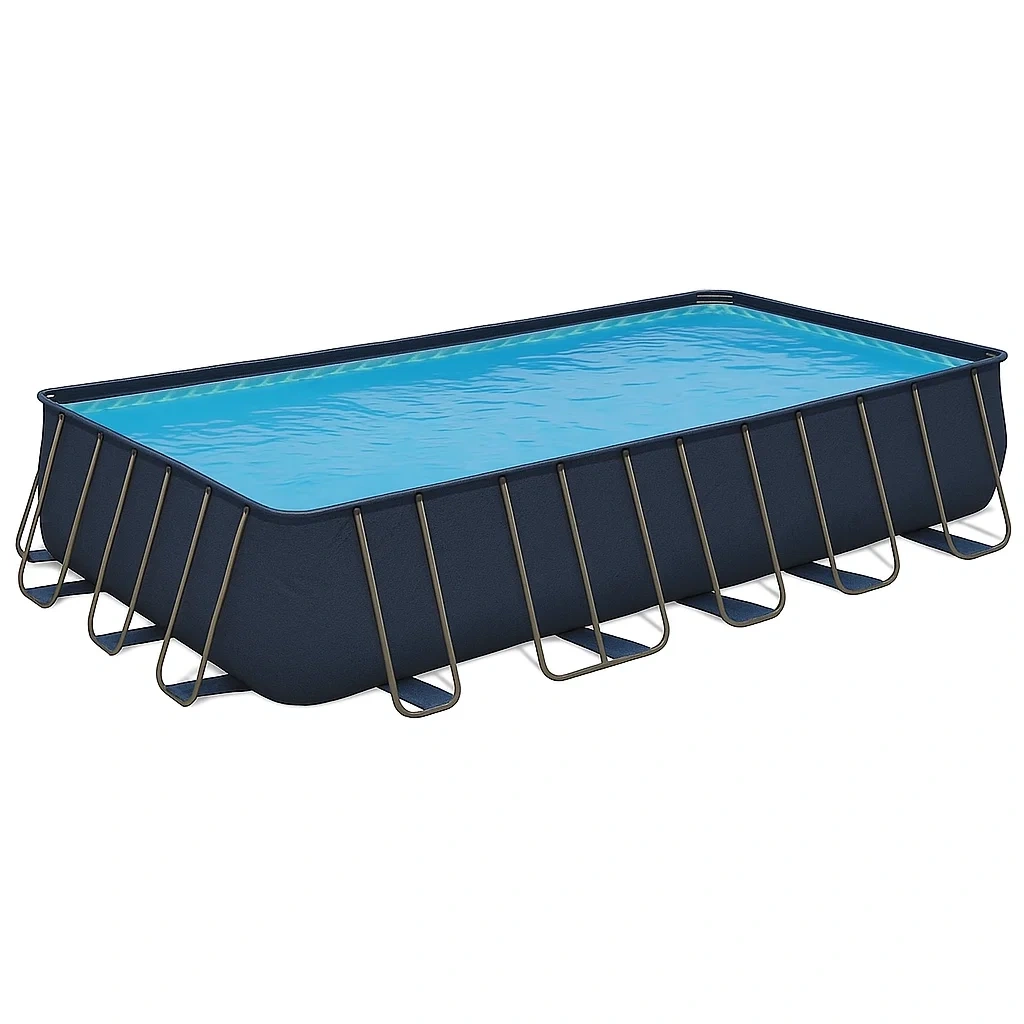 Piscine tubulaire rectangulaire 703x350x125 cm, couleur bleu marine, avec échelle, avec filtre smwGcdb191hR-Meuzen