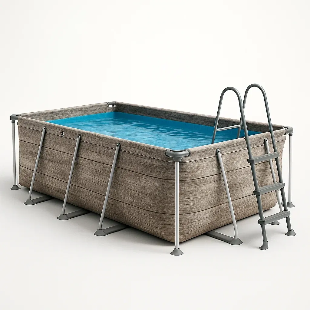 Piscine tubulaire rectangulaire 390x197xh97 cm bois/gris avec échelle avec filtre vVuSKjU150Ct-Meuzen