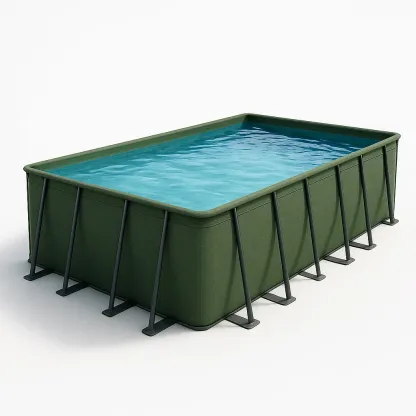 Piscine tubulaire rectangulaire 703x350x125 cm vert foncé avec échelle et filtre xdwnWUR207LP-Meuzen