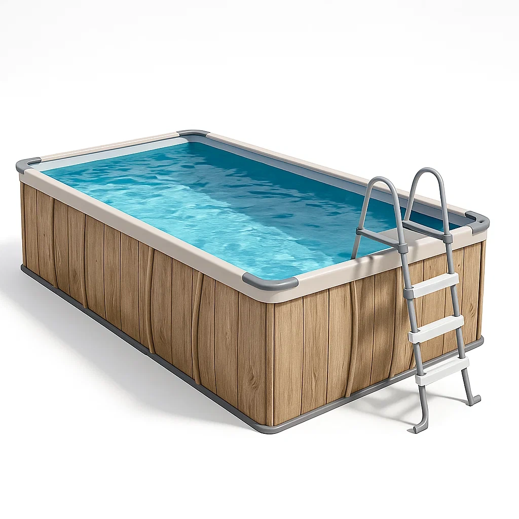 Piscine tubulaire rectangulaire 390x197x97 cm bois/blanc avec échelle et filtre à cartouche iDBFrQJ152jS-Meuzen