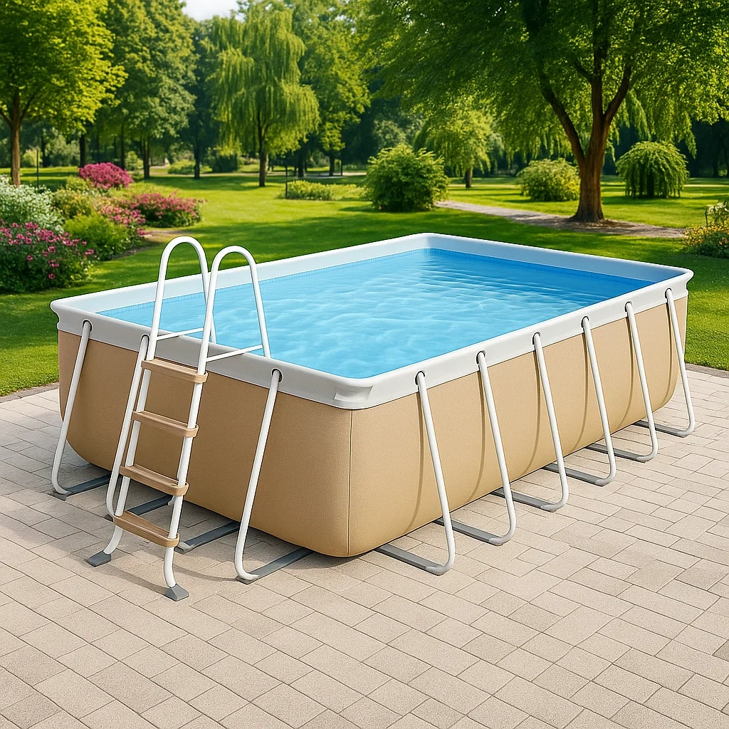 Piscine tubulaire rectangulaire 558x262xh116 cm beige/blanc avec échelle avec filtre HjrtGWu168Lm-Meuzen