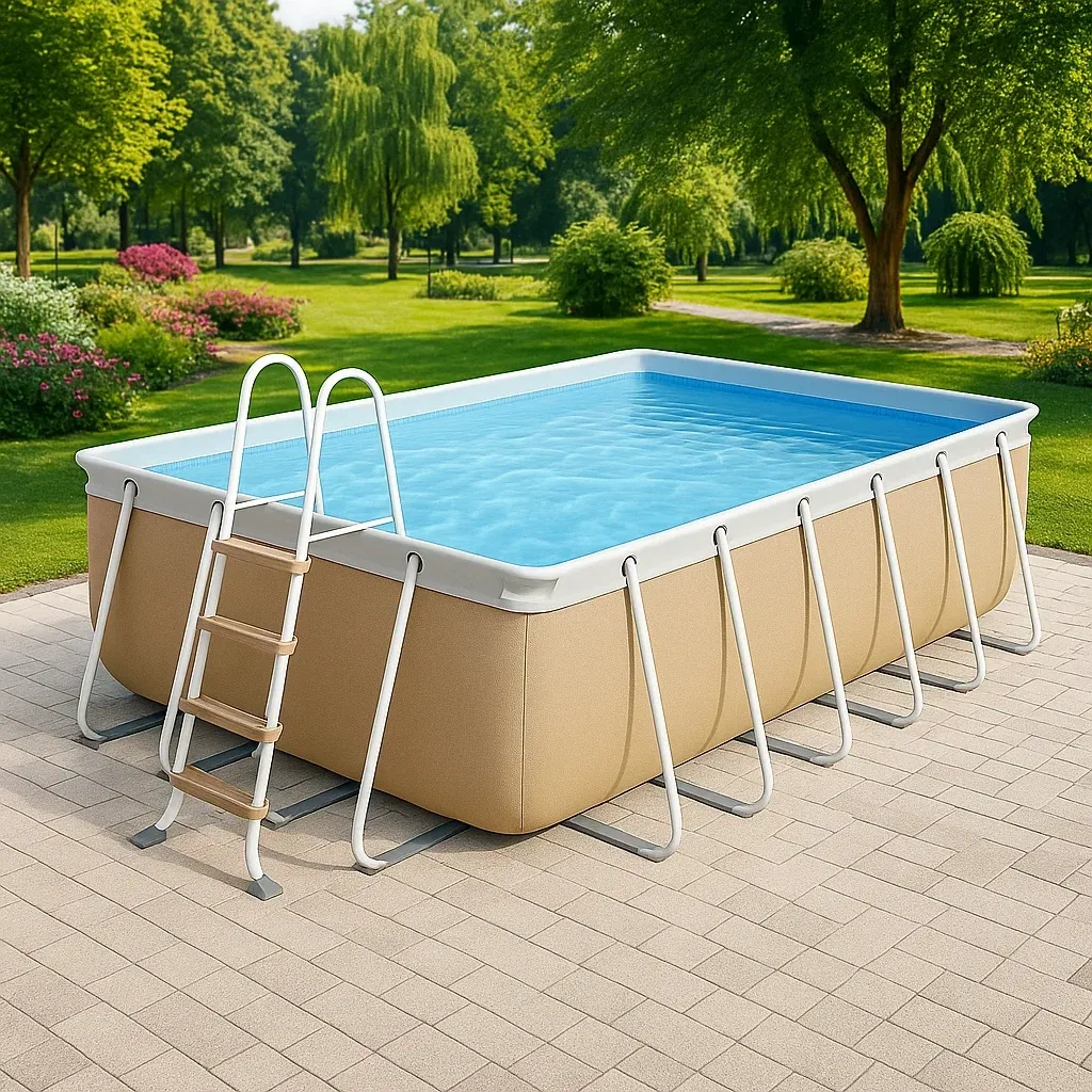 Piscine tubulaire rectangulaire 558x262xh116 cm beige/blanc avec échelle avec filtre HjrtGWu168Lm-Meuzen