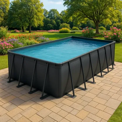 Piscine tubulaire rectangulaire noir 558x262xh116 cm avec échelle et filtre à sable dNuvnyr170oO-Meuzen