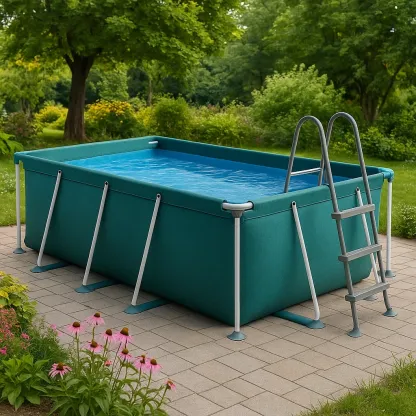 Piscine tubulaire rectangulaire 558x262x116 cm bleu paon avec échelle et filtre XiUeqwS171mA-Meuzen