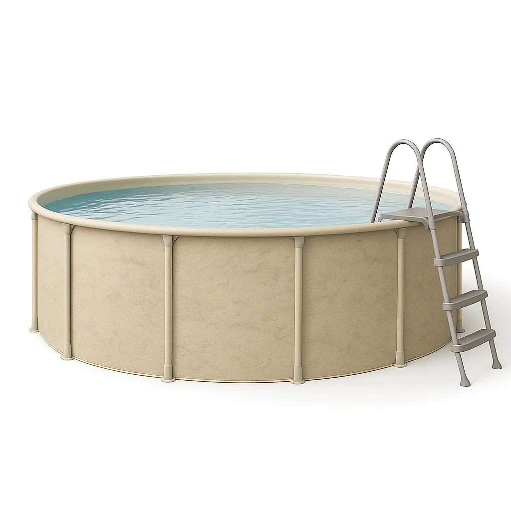 Piscine tubulaire ronde 296xh95 cm beige avec échelle avec filtre à sable vnTAQiz222tE-Meuzen