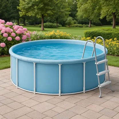 Piscine tubulaire ronde 355x97 cm bleu, avec échelle et filtre JPQqqpd256se-Meuzen